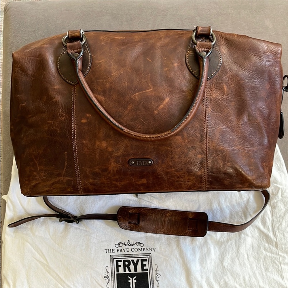 Frye Brown Leather Duffel Bag